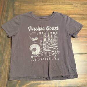 Pacific Coast Records Women's Graphic Crop Top - Dark Grey